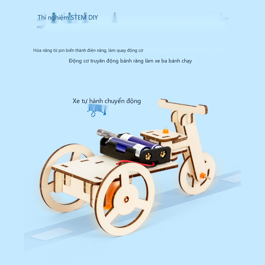 Đồ Chơi STEM Xe Ba Bánh Điện Tự Chế Bằng Gỗ - 5 - 12 tuổi - Góc chụp 2 chính hãng Daisy Mart Đồ Chơi STEM Xe Ba Bánh Điện Tự Chế Bằng Gỗ - 5 - 12 tuổi - Góc chụp 2 chính hãng Daisy Mart