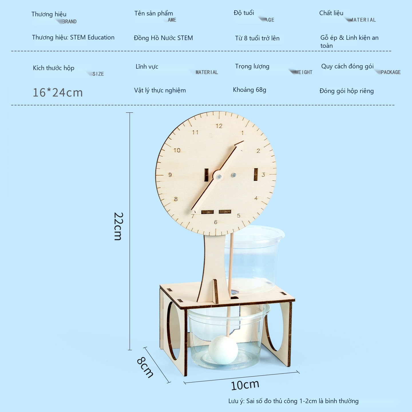 Đồ Chơi STEM Mô Hình Đồng Hồ Nước Thủy Lực Tự Động - 5 - 9 tuổi - Góc chụp 2 chính hãng Daisy Mart