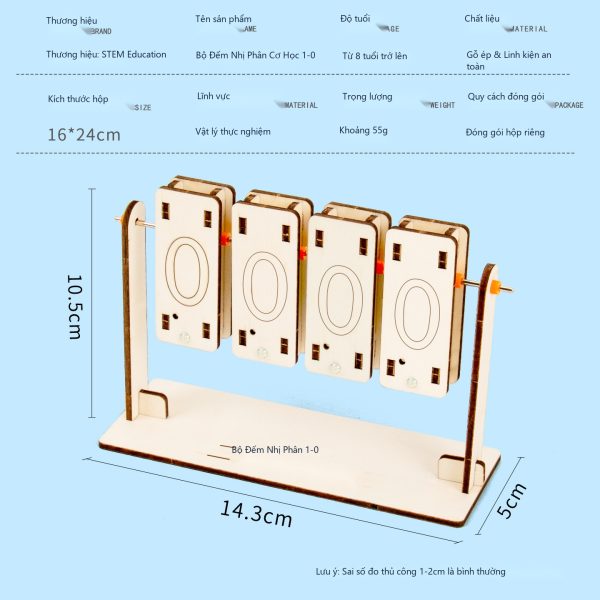 Đồ Chơi STEM Bộ Đếm Nhị Phân 1 - 0 Cơ Học Khám Phá Máy Tính - 6 - 12 tuổi - Góc chụp 1 chính hãng Daisy Mart
