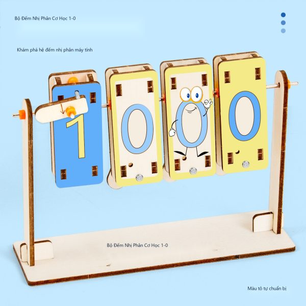 Đồ Chơi STEM Bộ Đếm Nhị Phân 1 - 0 Cơ Học Khám Phá Máy Tính - 6 - 12 tuổi - Góc chụp 3 chính hãng Daisy Mart