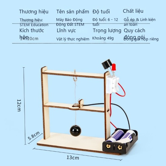 Đồ Chơi STEM Thiết Bị Báo Động Va Chạm & Cảm Biến Động Đất Tự Chế - 6 - 12 tuổi - Góc chụp 4 chính hãng Daisy Mart Đồ Chơi STEM Thiết Bị Báo Động Va Chạm & Cảm Biến Động Đất Tự Chế - 6 - 12 tuổi - Góc chụp 4 chính hãng Daisy Mart