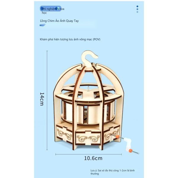 Đồ Chơi STEM Lồng Chim Phát Sáng Ảo Ảnh Thị Giác POV Tự Quay - Ảnh 2 Đồ Chơi STEM Lồng Chim Phát Sáng Ảo Ảnh Thị Giác POV Tự Quay - 6 - 12 tuổi - Góc chụp 2 chính hãng Daisy Mart