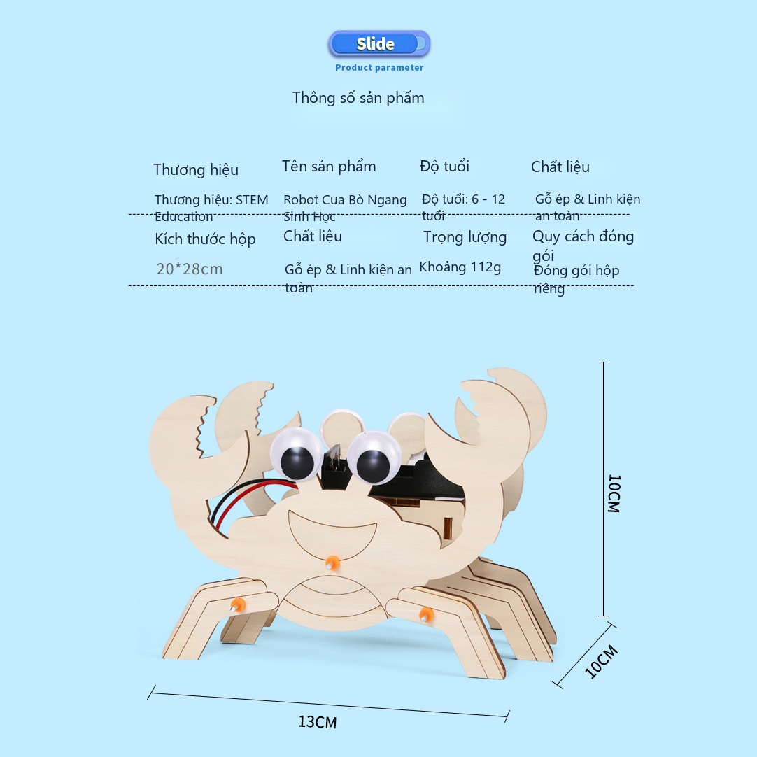 Đồ Chơi STEM Robot Cua Tám Chân Bò Ngang Cơ Cấu Chân Sinh Học Klann - 6 - 12 tuổi - Góc chụp 2 chính hãng Daisy Mart