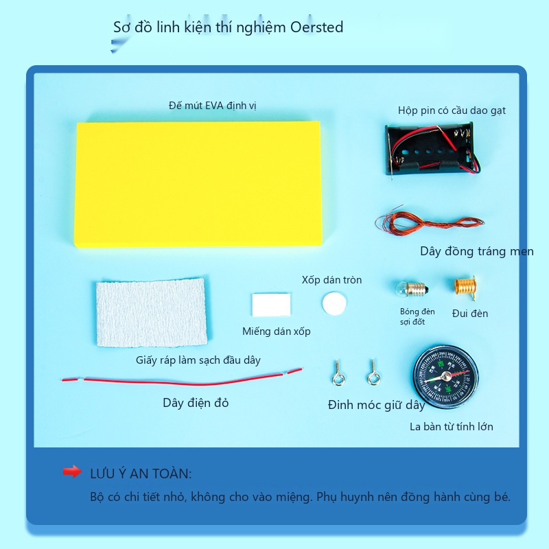 Đồ Chơi STEM Bộ Thí Nghiệm Từ Trường Dòng Điện Khám Phá Hiện Tượng Oersted - 6 - 12 tuổi - Góc chụp 3 chính hãng Daisy Mart