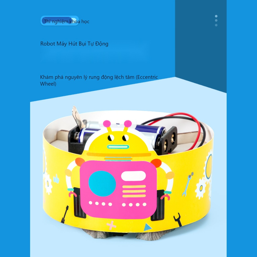 Đồ Chơi STEM Chế Tạo Robot Máy Hút Bụi Tự Động Nguyên Lý Rung Lệch Tâm - 6 - 12 tuổi - Góc chụp 6 chính hãng Daisy Mart