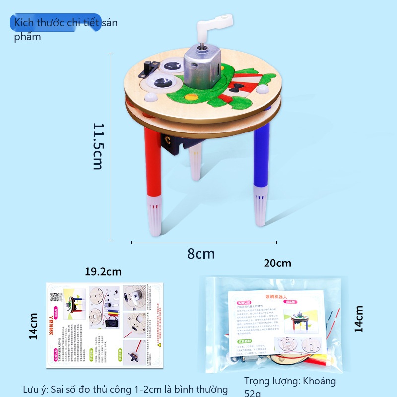 Đồ Chơi STEM Robot Tự Động Vẽ Hoa Văn Nghệ Thuật Spirograph Động Cơ Lệch Tâm - 5 - 12 tuổi - Góc chụp 5 chính hãng Daisy Mart